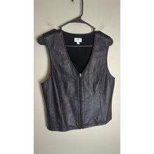 Load image into Gallery viewer, Vintage 90s Lambskin Leather Zip-Up Vest Black Biker Goth Women's Medium
