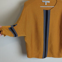 Load image into Gallery viewer, Mustard Yellow Stretch Jersey Ribbed Knit Sweater Women's Size XL
