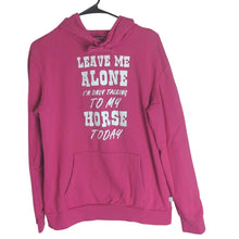 Load image into Gallery viewer, Horse Girl Cozy Hooded Barn Sweatshirt Kangaroo Pocket Women's Medium
