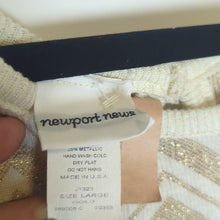 Load image into Gallery viewer, 90's Y2K Chevron Maxi Metallic Shirt Dress Sleeveless Resort Glam Size L
