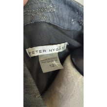 Load image into Gallery viewer, Boho Chic Dark Zip Up Denim Jacket Whimsical Embroidered Embellishment Size 12
