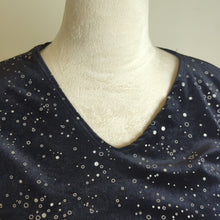 Load image into Gallery viewer, Vintage 90's / Y2K Black Velvet Top Silver Shimmer Women's MP
