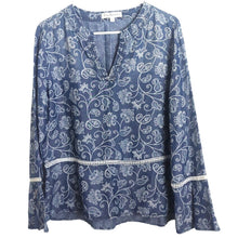 Load image into Gallery viewer, Fairycore Lightweight Chambray Pullover Top Bell Sleeves Women's L
