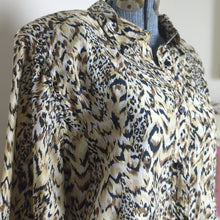 Load image into Gallery viewer, Vintage Boho Silk Animal Print Blouse Women's Medium Oversized
