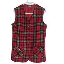 Load image into Gallery viewer, Vintage 60&#39;s/70&#39;s Tartan Plaid Button Down Vest Women&#39;s Size Large
