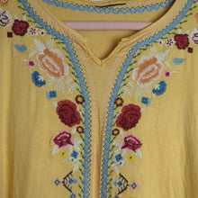Load image into Gallery viewer, LIV Los Angeles Anthropologie Embroidered Yellow Women's Medium
