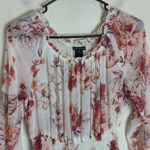 Load image into Gallery viewer, Maxi Floral Semi-Sheer Boho Chic Ruffled Smocked Dress Women's Size 6
