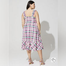 Load image into Gallery viewer, NWT Preppy Pin-Up Mini Poplin Tiered Ruffle Strap Dress Women's Size 10
