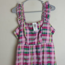Load image into Gallery viewer, NWT Preppy Pin-Up Mini Poplin Tiered Ruffle Strap Dress Women's Size 10
