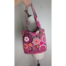 Load image into Gallery viewer, Retired Vera Bradley Carnaby Angel Medium Tote Pink Purple Boho Floral
