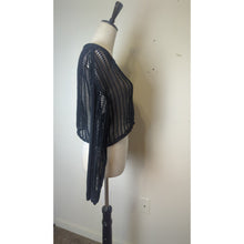Load image into Gallery viewer, Edgy Y2K Clubwear Knit Fishnet Cropped Top Women's Medium
