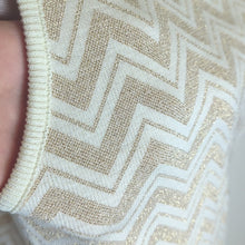 Load image into Gallery viewer, 90's Y2K Chevron Maxi Metallic Shirt Dress Sleeveless Resort Glam Size L
