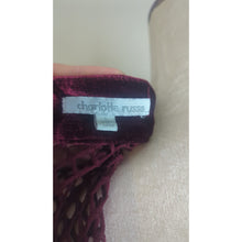 Load image into Gallery viewer, Glam Goth Fishnet Mockneck Red Velvet Peplum Top Large
