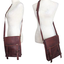 Load image into Gallery viewer, Vintage Collegiate Leather Messenger Bag Crossbody Western Traveler
