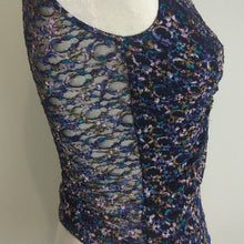 Load image into Gallery viewer, Fairycore Whimsigoth Semi-shear Lace Top With Jewel Embellishment XS
