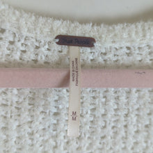 Load image into Gallery viewer, Free People Coco V neck White Waffle Knit Oversized Beach Casual Sweater Size M
