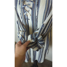 Load image into Gallery viewer, NWT Gauzy Knit Nautical Striped High Low Coastal Cowgirl Dress Large
