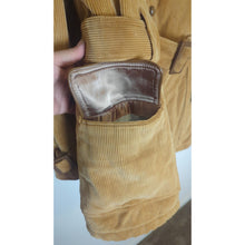 Load image into Gallery viewer, VTG 70s Towncraft Penneys Butterscotch Corduroy Belted Safari Jacket Coat XL Faux Fur
