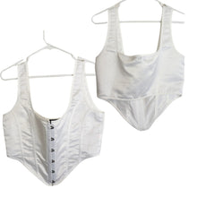 Load image into Gallery viewer, Pretty Little Thing White Corset Top Metal Clasp Closure Women's Size 10

