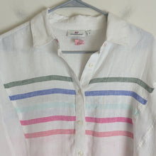 Load image into Gallery viewer, Vineyard Vines Beachy Striped Tunic Button-down Linen Top Women's Medium
