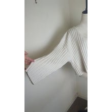 Load image into Gallery viewer, Oversized Slouchy Wool Blend Ribbed Knit Cropped Sweater Wide Sleeves Women&#39;s XL
