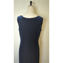 Load image into Gallery viewer, Vintage Whimsigoth Dark Navy Velvet Maxi Dress Women's Medium
