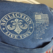 Load image into Gallery viewer, Vintage Affliction T-shirt Patchwork Distressed Unisex X-Small/Small
