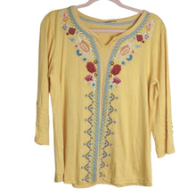 Load image into Gallery viewer, LIV Los Angeles Anthropologie Embroidered Yellow Women's Medium
