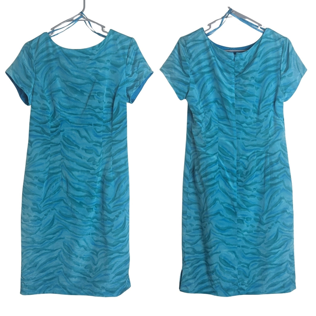 100% Silk Mermaidcore Sheath Dress 3/4 Zip Women's Size 8