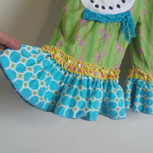 Load image into Gallery viewer, La Jenn's Romper Snowman Corduroy Bell Bottoms Patchwork Girl 18 Months
