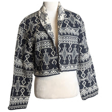 Load image into Gallery viewer, Vintage Aztec Wide Sleeve Cropped Tapestry Woven Jacket Women&#39;s Large

