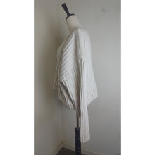 Load image into Gallery viewer, Oversized Slouchy Wool Blend Ribbed Knit Cropped Sweater Wide Sleeves Women&#39;s XL
