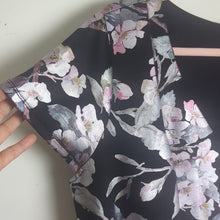 Load image into Gallery viewer, Whimsical Fairy Fit &amp; Flare Dress Black Iridescent Flowers Women's  18/20
