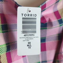 Load image into Gallery viewer, NWT Preppy Pin-Up Mini Poplin Tiered Ruffle Strap Dress Women's Size 10
