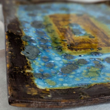 Load image into Gallery viewer, Wabi-Sabi Inspired Studio Pottery Platter Handmade Sculptural Ceramic Art Organic Modern 11x8
