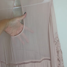 Load image into Gallery viewer, Free People Embroidered Laced Pink Rose Baby Doll Sheer Back Dress Women's M

