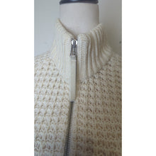Load image into Gallery viewer, Ski Lodge Minimalist Cozy Waffle Knit Zip Wool Blend Cardigan Women's M*

