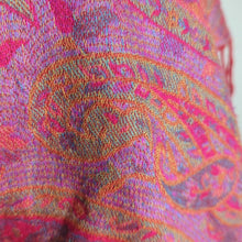 Load image into Gallery viewer, 100% Cashmere Boho Shaw Scarf Coverup Tassels Floral Paisley One Size
