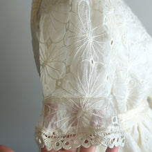 Load image into Gallery viewer, Lulus Coquette Eyelet Lace Embroidered Ruffed Top With Belt Meduim
