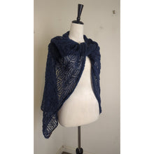 Load image into Gallery viewer, Lauren Ralph Lauren Web Crochet Oversized Scarf Wrap Mohair OS
