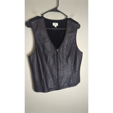 Load image into Gallery viewer, Vintage 90s Lambskin Leather Zip-Up Vest Black Biker Goth Women's Medium
