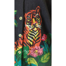 Load image into Gallery viewer, 90&#39;s Maximalists Playful Art to Wear Button-down Knit Cardigan Women&#39;s XL

