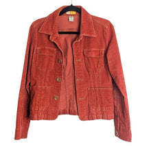 Load image into Gallery viewer, Tulle Anthropologie Rust Corduroy Jacket Mod Buttons Women&#39;s XL*
