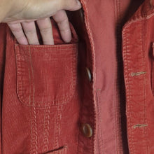 Load image into Gallery viewer, Tulle Anthropologie Rust Corduroy Jacket Mod Buttons Women&#39;s XL*
