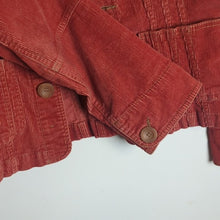 Load image into Gallery viewer, Tulle Anthropologie Rust Corduroy Jacket Mod Buttons Women&#39;s XL*
