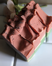 Load image into Gallery viewer, Gift Mystery boxes!!! Includes 2 Handcrafted Soaps, 1 Lotion or Body Butter,1 Lip Butter, 1 Soap Saver Bag!! $50 value!
