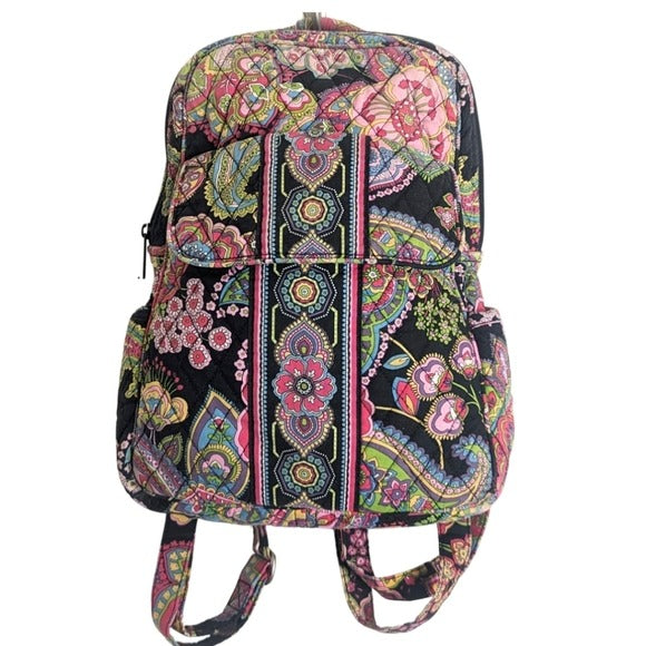 Vintage Vera Bradley Backpack Symphony In Hue Pink Paisley Floral 13x9x4”