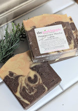 Load image into Gallery viewer, Peppermint Mocha Latte Soap BIG BAR 6.5 oz Goat Milk &amp; Organic Coffee Exfoliation Peppermint
