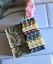 Load image into Gallery viewer, Soap Blocks 4.5 Goat Milk Soap Bar Fruity Natural Fragrance Natural Clay Colors Gentle
