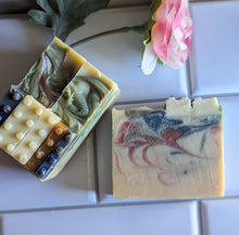 Load image into Gallery viewer, Soap Blocks 4.5 Goat Milk Soap Bar Fruity Natural Fragrance Natural Clay Colors Gentle
